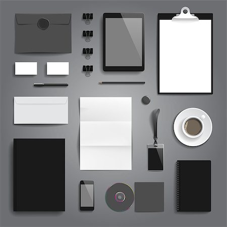 simsearch:400-08257177,k - Corporate identity stationery objects mock-up template. Stock Photo - Budget Royalty-Free & Subscription, Code: 400-08709439