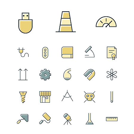 Thin line icons for science and industrial. Vector illustration. Stock Photo - Budget Royalty-Free & Subscription, Code: 400-08709432