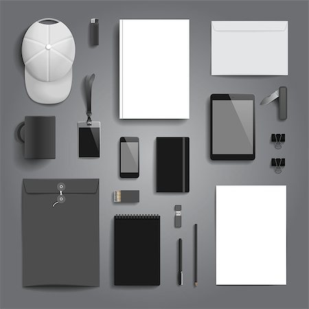 simsearch:400-08257177,k - Corporate identity stationery objects mock-up template. Stock Photo - Budget Royalty-Free & Subscription, Code: 400-08709440