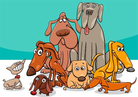simsearch:400-08048562,k - Cartoon Illustration of Dogs Pet Animal Characters Stockbilder - Microstock & Abonnement, Bildnummer: 400-08709468