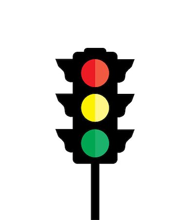 simsearch:400-04233860,k - vector illustration of a traffic light isolated on white background Foto de stock - Super Valor sin royalties y Suscripción, Código: 400-08710178