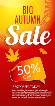 simsearch:400-04906513,k - Shiny Autumn Leaves Sale Banner. Business Discount Card. Vector Illustration EPS10 Photographie de stock - Aubaine LD & Abonnement, Code: 400-08710283