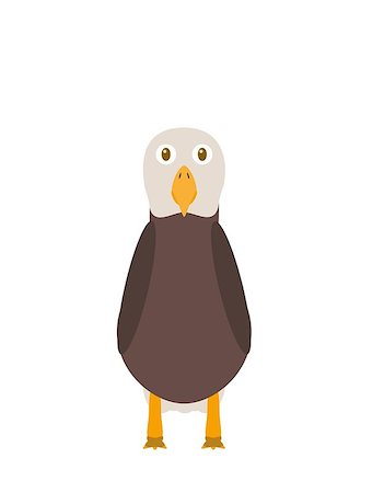 eagle canada - Eagle illustration as a funny character. Wild and dangerous bird of prey. Small cartoon creature, isolated object in flat design on white background. Stock Photo - Budget Royalty-Free & Subscription, Code: 400-08710383
