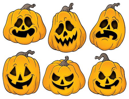 simsearch:400-04236863,k - Halloween pumpkins theme set 2 - eps10 vector illustration. Stock Photo - Budget Royalty-Free & Subscription, Code: 400-08710489