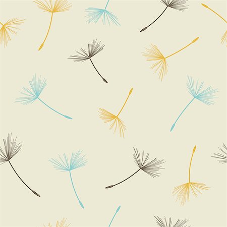 Dandelion seamless pattern. Vector illustration. Flying seeds Stock Photo - Budget Royalty-Free & Subscription, Code: 400-08710614