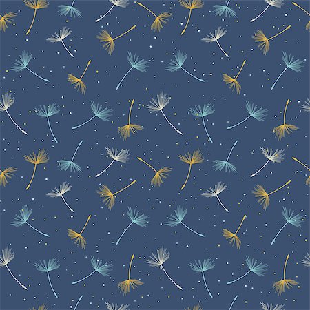 Dandelion seamless pattern. Vector illustration. Flying seeds Stock Photo - Budget Royalty-Free & Subscription, Code: 400-08710613