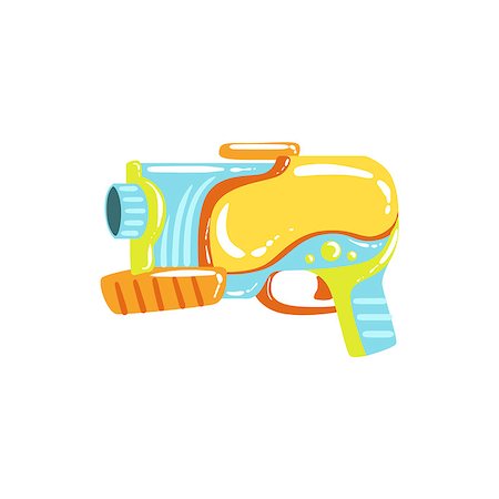 pistola de agua - Colorful Fantastic Water Pistol Colorful Flat Bright Color Vector Illustration On White Background Photographie de stock - Aubaine LD & Abonnement, Code: 400-08710897