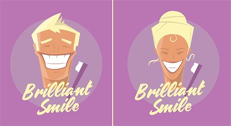 Poster with man smiling. White healthy teeth, toothbrush or toothpaste advertisement. Retro style. Denist service, stomatology. Stock Photo - Budget Royalty-Free & Subscription, Code: 400-08711148