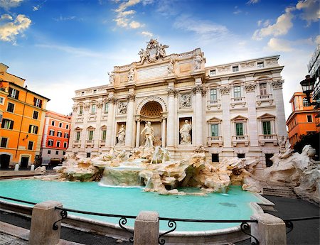 fontana di trevi - Beautiful Fountain de Trevi in Rome, Italy Fotografie stock - Microstock e Abbonamento, Codice: 400-08711214
