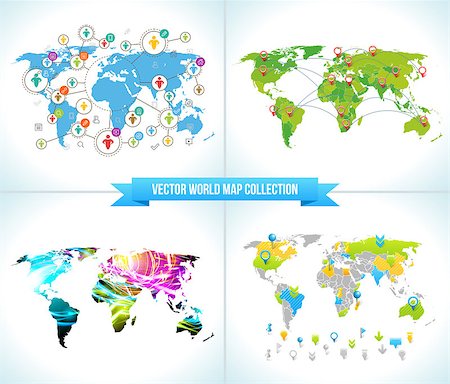 Social Network. Various shapes sparkling Pictograms set. Collection Flat Design concept with World Maps. Team Network Chatting by Social Media. Ribbon with Text Stock Photo - Budget Royalty-Free & Subscription, Code: 400-08711280