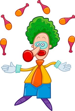Cartoon Illustration of Funny Clown Circus Character Juggling on the Show Photographie de stock - Aubaine LD & Abonnement, Code: 400-08711448