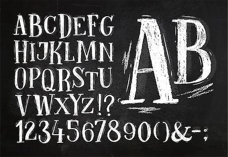 simsearch:400-08495212,k - Font pencil vintage hand drawn alphabet drawing with chalk on chalkboard background. Photographie de stock - Aubaine LD & Abonnement, Code: 400-08711528