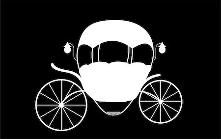 simsearch:400-04910650,k - Black and White Cinderella Fairytale carriage. Vector Illustration. EPS10 Stock Photo - Budget Royalty-Free & Subscription, Code: 400-08711618
