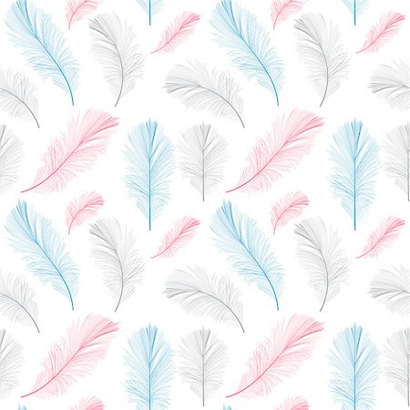 simsearch:400-07956395,k - Bird Feather Hand Drawn Seamless Pattern Background Vector Illustration. EPS10 Stock Photo - Budget Royalty-Free & Subscription, Code: 400-08711627