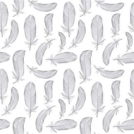 simsearch:400-07956395,k - Bird Feather Hand Drawn Seamless Pattern Background Vector Illustration. EPS10 Stock Photo - Budget Royalty-Free & Subscription, Code: 400-08711631