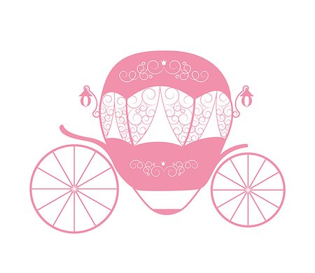 simsearch:400-04910650,k - Pink Princess Cinderella Fairytale carriage. Vector Illustration. EPS10 Foto de stock - Super Valor sin royalties y Suscripción, Código: 400-08711677