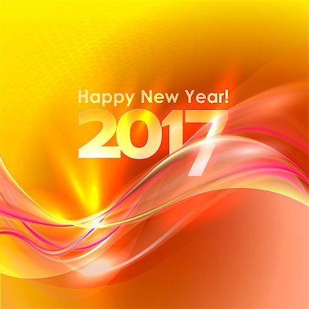 simsearch:400-07795877,k - 2017 Happy New Year abstract yellow background with red wave. Vector illustration Stock Photo - Budget Royalty-Free & Subscription, Code: 400-08711749