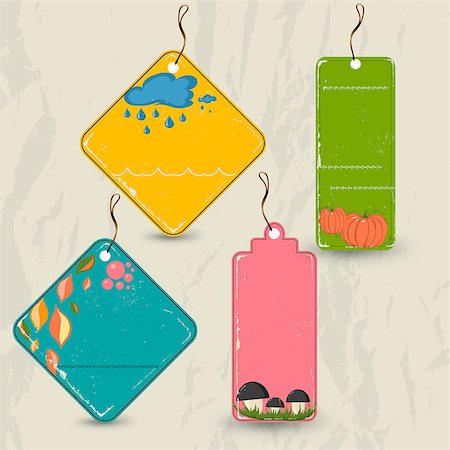 simsearch:400-05919545,k - Set of 4 retro autumn tags. Vector illustration eps10 Stock Photo - Budget Royalty-Free & Subscription, Code: 400-08711934