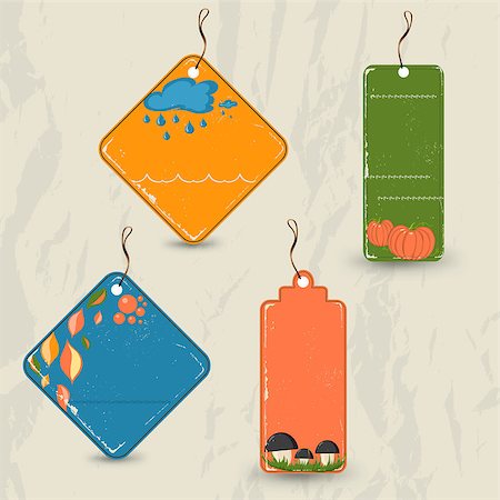 simsearch:400-05919545,k - Set of 4 retro autumn tags. Vector illustration eps10 Stock Photo - Budget Royalty-Free & Subscription, Code: 400-08711939