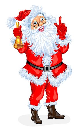 simsearch:400-08491713,k - Santa Claus with a bell. Vector illustration Stock Photo - Budget Royalty-Free & Subscription, Code: 400-08712006