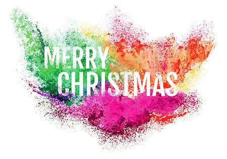 powder paint - Merry Christmas particle explosion, powder paint cloud, vector over white background Stock Photo - Budget Royalty-Free & Subscription, Code: 400-08712237