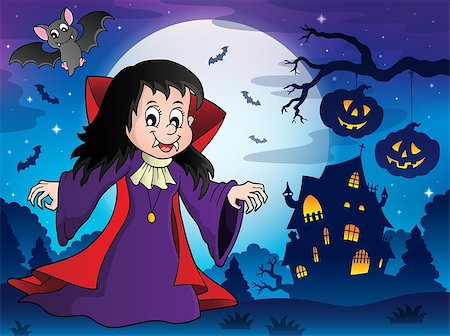 simsearch:400-04236811,k - Vampire girl theme image 7 - eps10 vector illustration. Photographie de stock - Aubaine LD & Abonnement, Code: 400-08712288