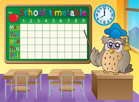 School timetable classroom theme 3 - eps10 vector illustration. Stock Photo - Budget Royalty-Free & Subscription, Code: 400-08712281