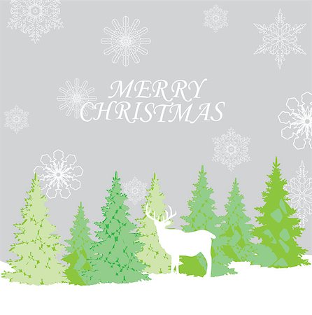 simsearch:400-07465970,k - vector illustration of Christmas background with reindeer Stock Photo - Budget Royalty-Free & Subscription, Code: 400-08712477