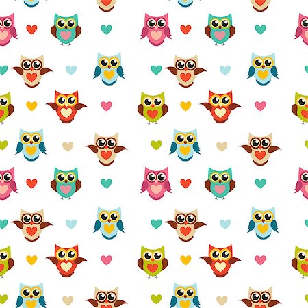 simsearch:400-07315892,k - Cute Owl Seamless Pattern Background Vector Illustration EPS10 Fotografie stock - Microstock e Abbonamento, Codice: 400-08712529