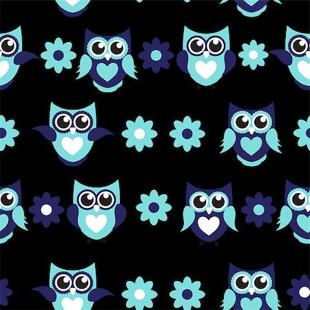 Cute Owl Seamless Pattern Background Vector Illustration EPS10 Stock Photo - Budget Royalty-Free & Subscription, Code: 400-08712538