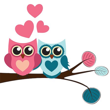 Cute Owl Pattern Background for Valentines Day with Hearts and Place for Your Text Vector Illustration EPS10 Stock Photo - Budget Royalty-Free & Subscription, Code: 400-08712545