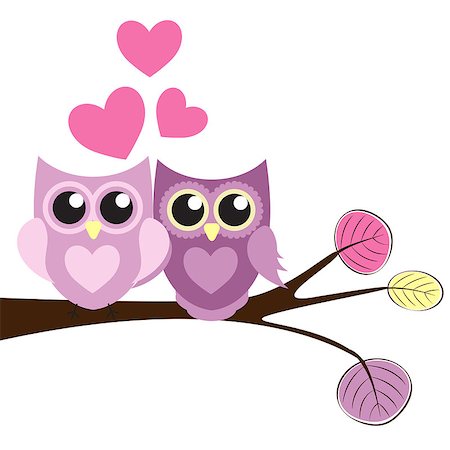 Cute Owl Pattern Background for Valentines Day with Hearts and Place for Your Text Vector Illustration EPS10 Stock Photo - Budget Royalty-Free & Subscription, Code: 400-08712546