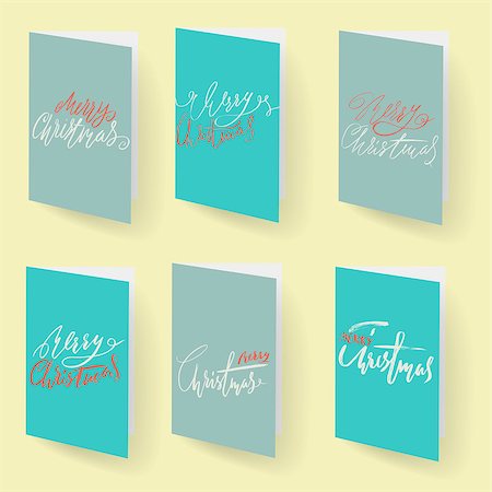 simsearch:400-08712804,k - Set of christmas brochures templates. Vector Holidays cards collection. Hand drawn lettering elements Stock Photo - Budget Royalty-Free & Subscription, Code: 400-08712618