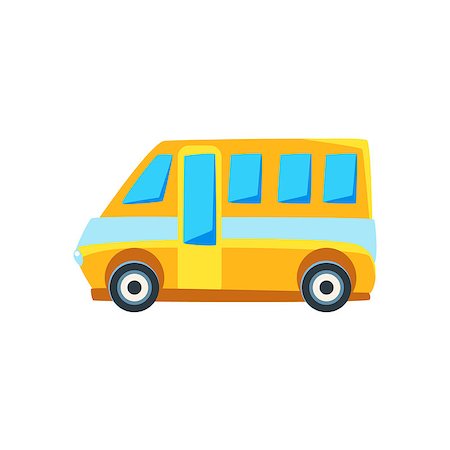 simsearch:400-06069419,k - Yellow Mini Van Toy Cute Car Icon. Flat Vector Transport Model Simple Illustration Isolated On White Background. Stock Photo - Budget Royalty-Free & Subscription, Code: 400-08713085