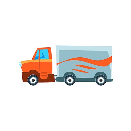fête enfantine - Long-Distance Cargo Truck Toy Cute Car Icon. Flat Vector Transport Model Simple Illustration Isolated On White Background. Foto de stock - Super Valor sin royalties y Suscripción, Código: 400-08713094