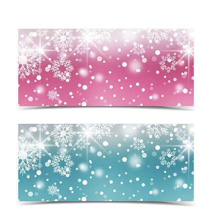 snowflakes on window - Vector Christmas background, Merry Christmas banners with snow Foto de stock - Super Valor sin royalties y Suscripción, Código: 400-08713262