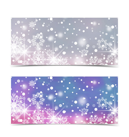 snowflakes on window - Vector Christmas background, Merry Christmas banners with snow Foto de stock - Super Valor sin royalties y Suscripción, Código: 400-08713263