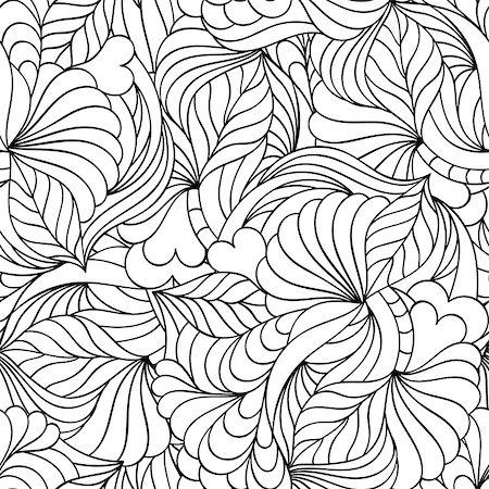 simsearch:400-07035440,k - Vector illustration of abstract seamless pattern.Coloring page for adult. Stockbilder - Microstock & Abonnement, Bildnummer: 400-08713302