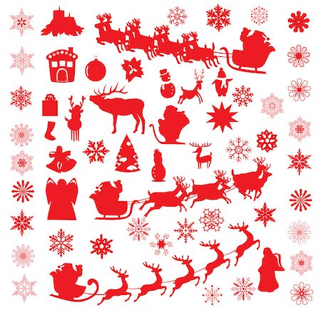simsearch:400-07718917,k - vector illustration of Christmas elements and icons Stock Photo - Budget Royalty-Free & Subscription, Code: 400-08713367