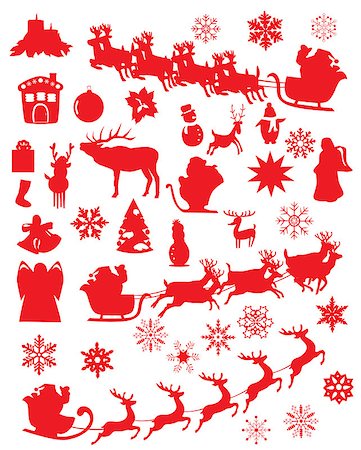 simsearch:400-07718917,k - vector illustration of Christmas elements and icons Stock Photo - Budget Royalty-Free & Subscription, Code: 400-08713368