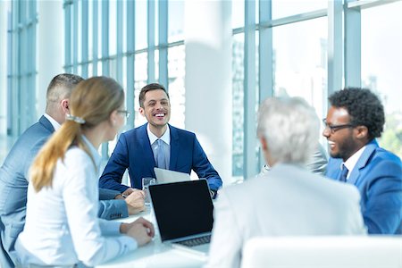 Business people at a meeting in office Stock Photo - Budget Royalty-Free & Subscription, Code: 400-08729794