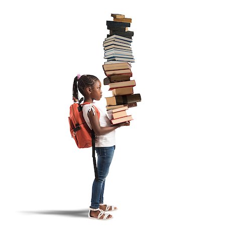 school kids graduate - Child with backpack and a books pile Stock Photo - Budget Royalty-Free & Subscription, Code: 400-08729825