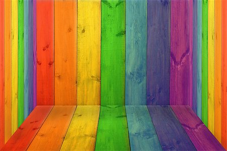 picture within picture - closed room with multicolored boards in colors of rainbow Stock Photo - Budget Royalty-Free & Subscription, Code: 400-08729985