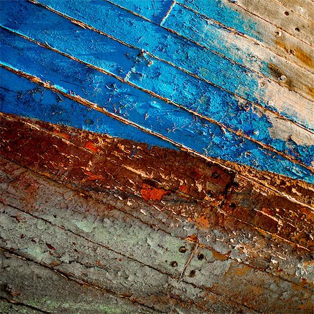 Paint peeling of the side of an old wooden boat. Stock Photo - Budget Royalty-Free & Subscription, Code: 400-08734108