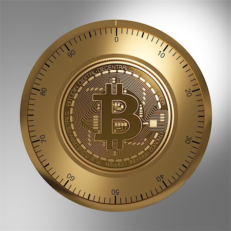 simsearch:400-08263202,k - Concept Of Gold Bitcoin Like A Security Lock. 3D Illustration. Stockbilder - Microstock & Abonnement, Bildnummer: 400-08734130