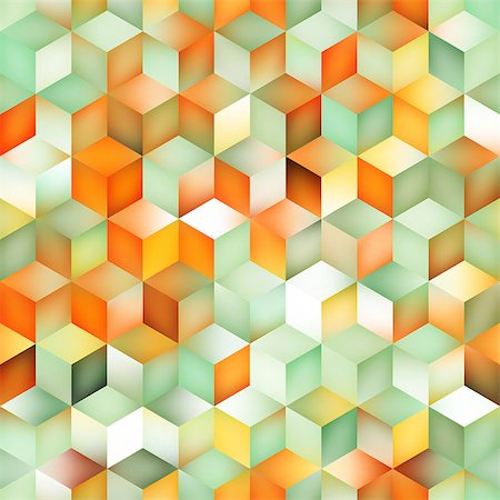 Vector Seamless Multicolor Gradient Cube Shape Rhombus Grid Pattern. Abstract Geometric Background Design Stock Photo - Budget Royalty-Free & Subscription, Code: 400-08734169