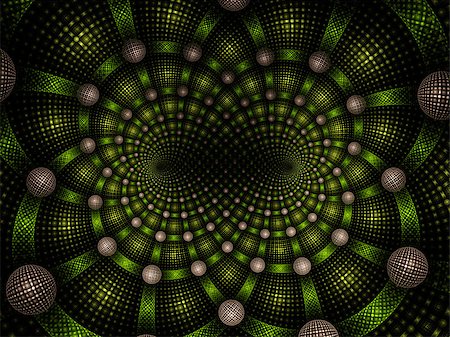 Abstract fractal fantasy green spiral pattern. Fractal artwork for creative design,flyer cover, interior, poster. Stockbilder - Microstock & Abonnement, Bildnummer: 400-08734232