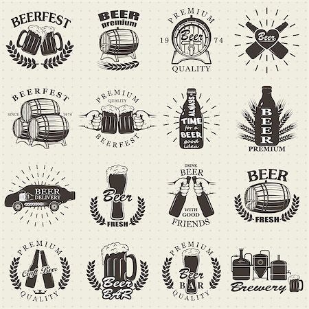 Vintage craft beer brewery emblems, labels and design elements Stock Photo - Budget Royalty-Free & Subscription, Code: 400-08734686
