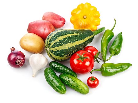 simsearch:400-05939266,k - Still life of fresh vegetables healthy eating, isolated on white background Photographie de stock - Aubaine LD & Abonnement, Code: 400-08734696