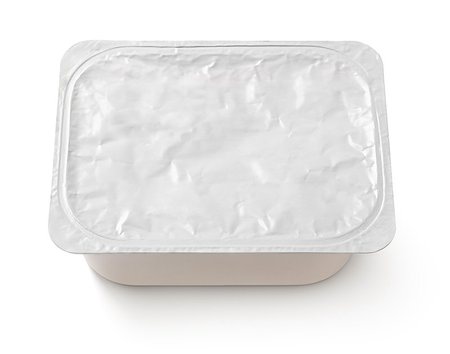 simsearch:400-08679975,k - Top view of rectangular aluminum foil cover food tray isolated on white background with clipping path Photographie de stock - Aubaine LD & Abonnement, Code: 400-08734741